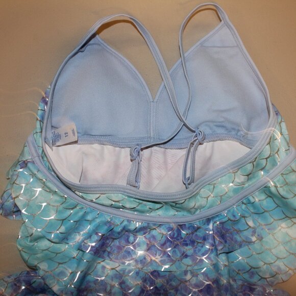 Blue Mermaide 2 Pcs Justice Bikini Swimsuit Size 12 - Picture 6 of 11